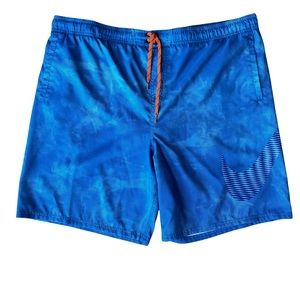 Nike Men’s Swim Trunks Athletic Shorts Blue Large Logo Size XL
